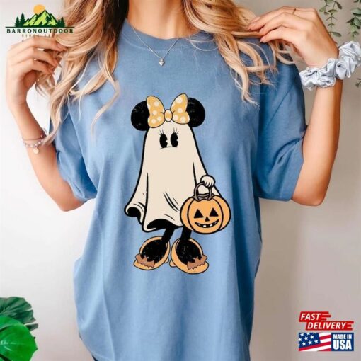 Minnie Ghost Halloween Comfort Colors Shirt Retro Spooky Season Disney Matching Unisex Classic