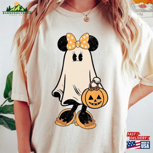 Minnie Ghost Halloween Comfort Colors Shirt Retro Spooky Season Mickey T-Shirt Sweatshirt