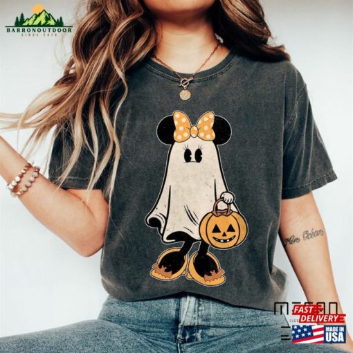 Minnie Ghost Halloween Comfort Colors Shirt Retro Spooky Season Mickey T-Shirt Sweatshirt