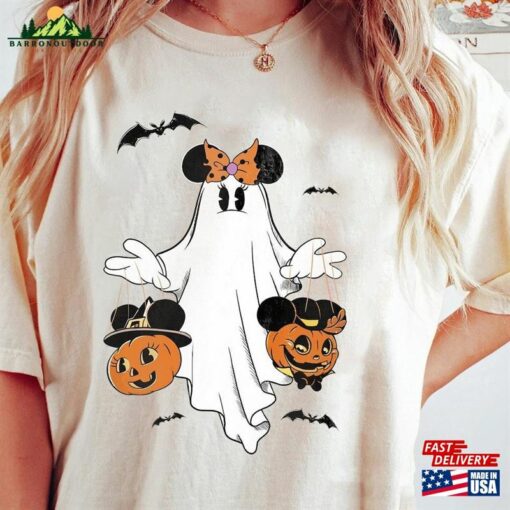 Minnie Ghost Halloween Comfort Colors Shirt Spooky Season Mickey T-Shirt Sweatshirt