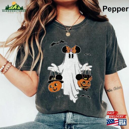 Minnie Ghost Halloween Comfort Colors Shirt Spooky Season Mickey T-Shirt Sweatshirt