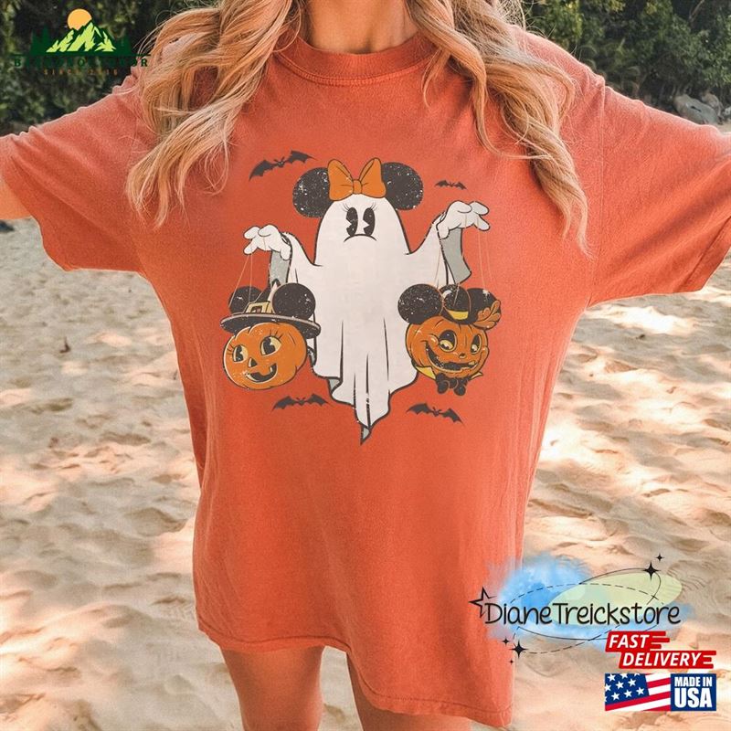 Minnie Ghost Halloween Comfort Colors Shirt Vintage Disney Pumpkin Unisex Sweatshirt