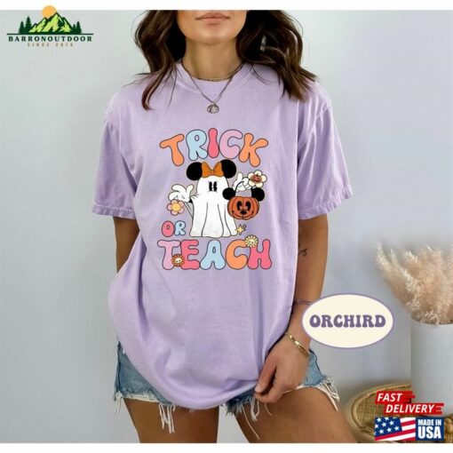 Minnie Ghost Halloween Shirt Disney Watercolor Castle Classic Sweatshirt