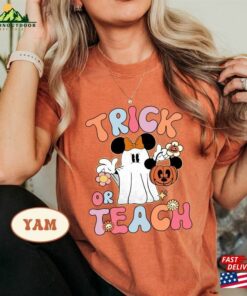 Minnie Ghost Halloween Shirt Disney Watercolor Castle Classic Sweatshirt