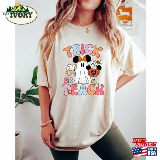 Minnie Ghost Halloween Shirt Disney Watercolor Castle Classic Sweatshirt