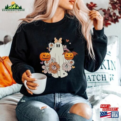 Minnie Ghost Spooky Season Comfort Colors® Shirt Boo Halloween Pumpkin Sweatshirt Classic