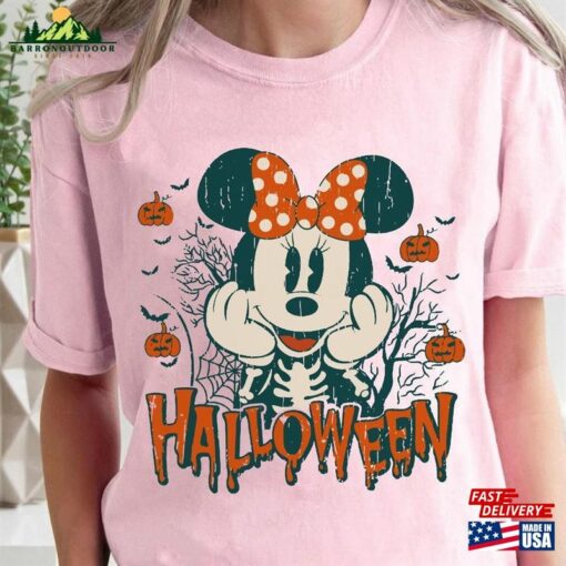 Minnie Mouse Skeleton Disney Halloween T-Shirt Halfway To 2023 Mickey Unisex