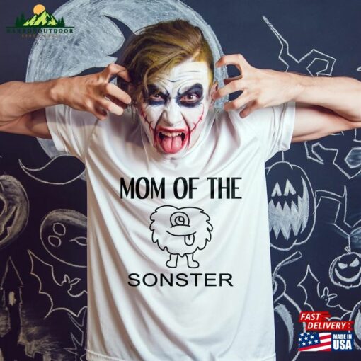 Mom Of Monster Son Sonster Funny Halloween Costumes For Woman Cute Matching Couple Family Tee Mama Papa Parent 2023 T-Shirt Classic Hoodie