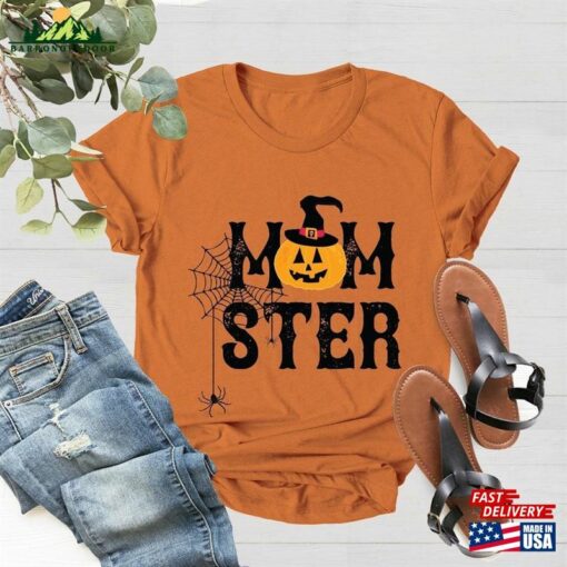 Momster Shirt Mom Halloween Pumpkin Print Unisex Hoodie