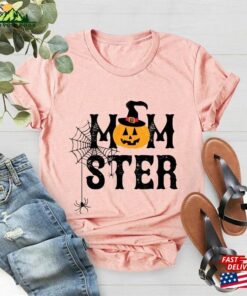 Momster Shirt Mom Halloween Pumpkin Print Unisex Hoodie