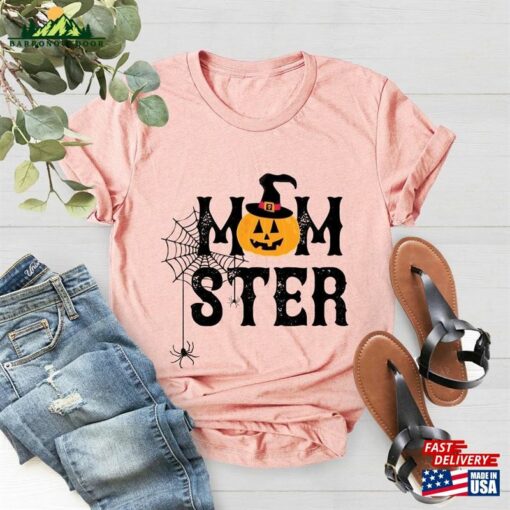 Momster Shirt Mom Halloween Pumpkin Print Unisex Hoodie