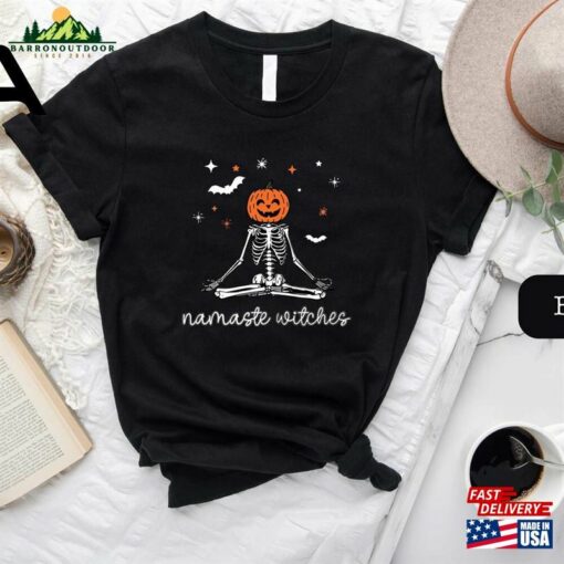 Namaste Witches Shirt Yoga T-Shirt Halloween Party Shirts Sweatshirt