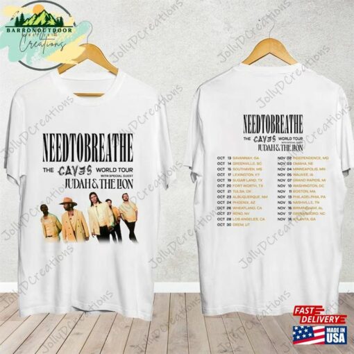 Needtobreathe The Caves World Tour 2023 Shirt Band Fan Rock Unisex T-Shirt