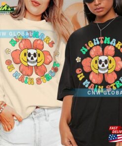 Nightmare On Main Street Halloween Shirt Creep Skull Skeleton Monster Ghouls Vintage Y2k Sweatshirt Unisex