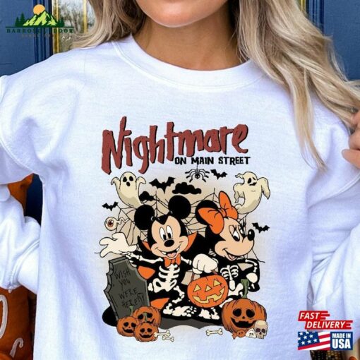 Nightmare On Main Street Sweatshirt Shirt Minnie Halloween Classic Hoodie