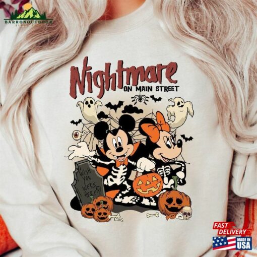 Nightmare On Main Street Sweatshirt Shirt Minnie Halloween Classic Hoodie