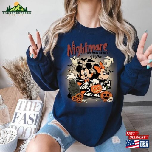 Nightmare On Main Street Sweatshirt Shirt Minnie Halloween Classic Hoodie