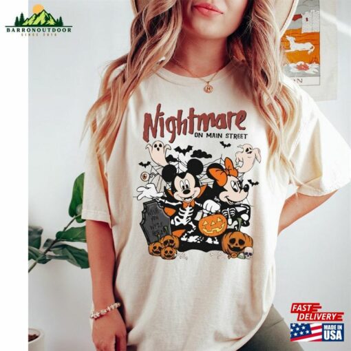 Nightmare On The Main Street Comfort Colors® Shirt Mickey Minnie Halloween Disney T-Shirt Hoodie Sweatshirt