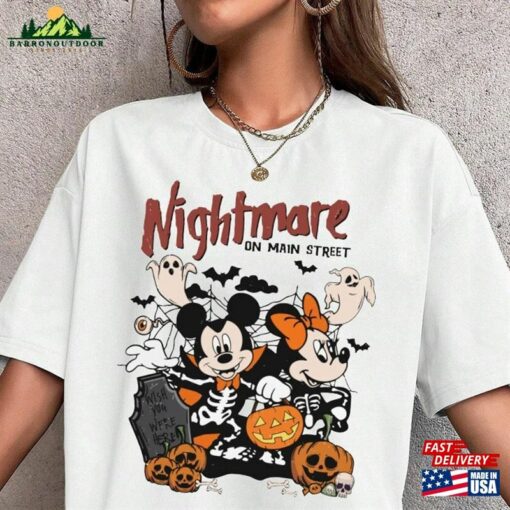 Nightmare On The Main Street Comfort Colors® Shirt Mickey Minnie Halloween Disney T-Shirt Hoodie Sweatshirt