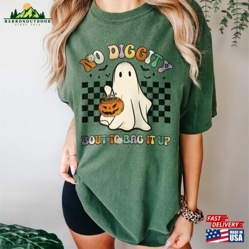 No Diggity Bout To Bag It Up Halloween ® Cute Ghost Shirt Gift Hoodie Unisex