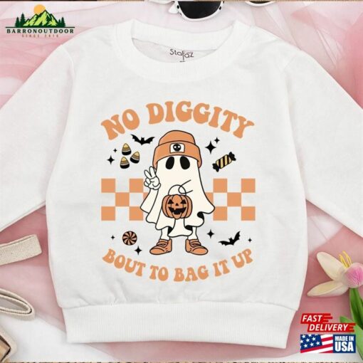 No Diggity Bout To Bag It Up Halloween Sweatshirt Retro Toddler Sweater T-Shirt Classic