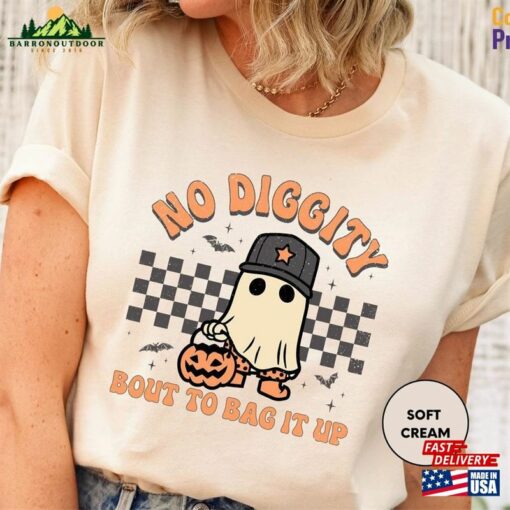 No Diggity Bout To Bag It Up Shirt Halloween Retro Ghost T-Shirt Sweatshirt