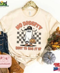 No Diggity Bout To Bag It Up Shirt Vintage Ghost Halloween Retro Comfort Colors Classic Hoodie 3
