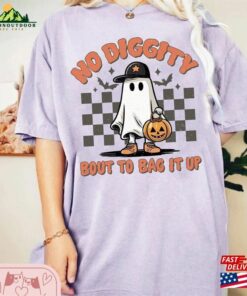 No Diggity Bout To Bag It Up Shirt Vintage Ghost Halloween Retro Comfort Colors Classic Hoodie 4