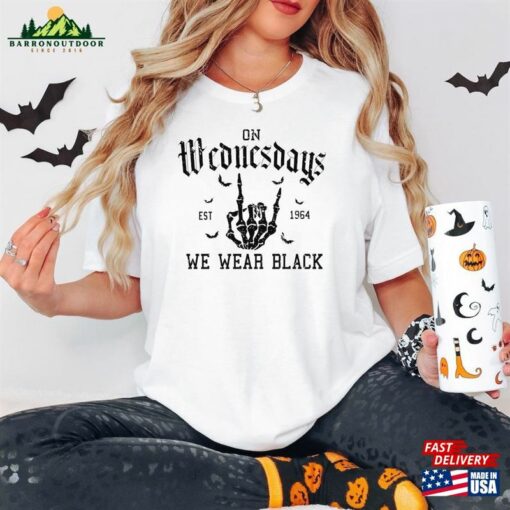 On Wednesday We Wear Black Sweatshirt Halloween Shirt Spooky Hoodie