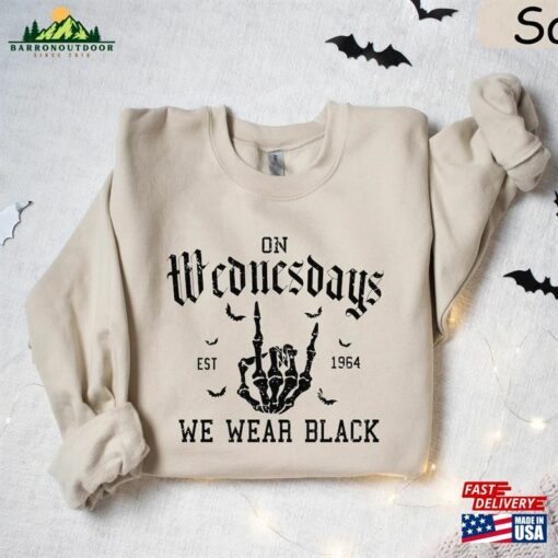 On Wednesday We Wear Black Sweatshirt Halloween Shirt Spooky Hoodie