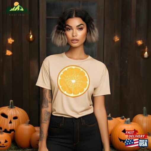 Orange Slice Halloween Costume Fruity Spookiness Premium T-Shirt For Lovers Classic