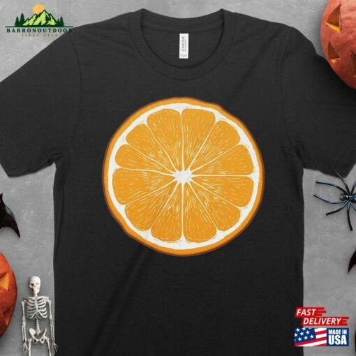 Orange Slice Halloween Costume Fruity Spookiness Premium T-Shirt For Lovers Classic