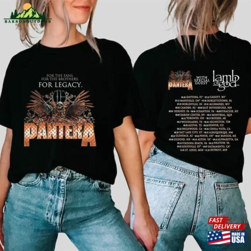 Pantera For The Fans Brothers Legacy Tour 2023 T-Shirt With Lamb Of God Unisex