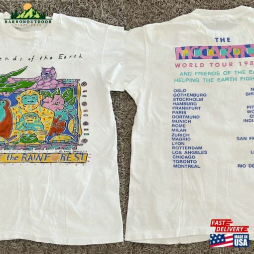 Paul Mccartney Friends Of The Earth World Tour 1989 90 T-Shirt 90S Concert Shirt Sweatshirt