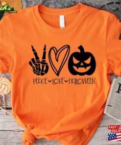 Peace Love Halloween Shirt Pumpkin Sweatshirt Unisex