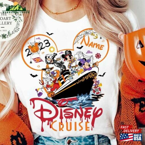 Personalized Disney Cruise Halloween On The High Seas 2023 Shirt Mickey And Friends T-Shirt Unisex