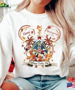 Personalized Disney Cruise Line Thanksgiving At Sea 2023 Shirt Mickey And Friends Unisex Sweatshirt