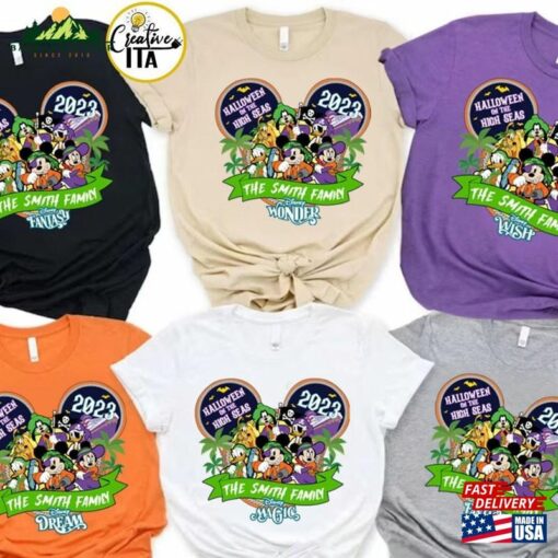 Personalized Disney Halloween On The High Seas Shirt Mickey And Friends Cruise Unisex T-Shirt