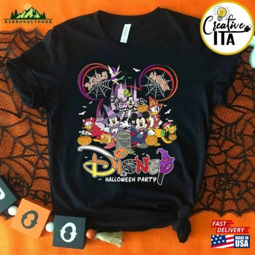 Personalized Disney Halloween Party 2023 Shirt Mickey And Friends Family Matching T-Shirt Hoodie