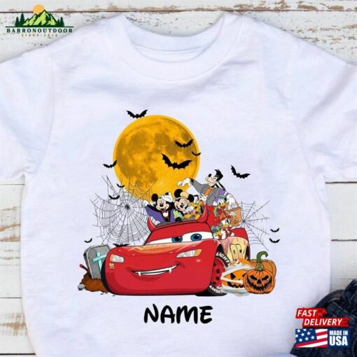 Personalized Disney Mickey Friends Lightning Mcqueen Car Halloween Shirt Family Matching Sweatshirt Hoodie