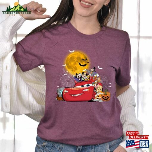 Personalized Disney Mickey Friends Lightning Mcqueen Car Halloween Shirt Family Matching Sweatshirt Hoodie