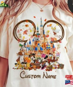 Personalized Disney Thanksgiving Shirt Mickey And Friends Fall Vibes Pumpkin Family Thankful Gifts 2023 Classic Hoodie