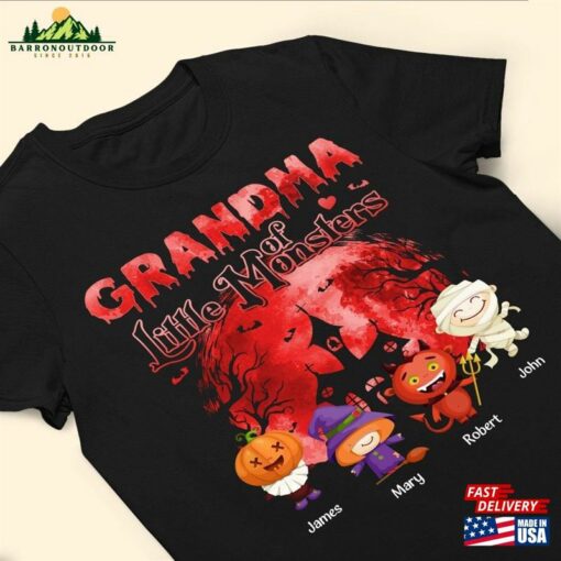 Personalized Grandma Mommy Of Little Monsters Shirt Halloween T-Shirt Tee Classic