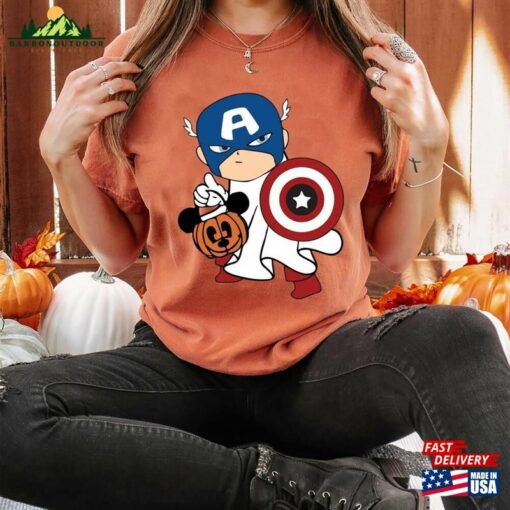 Personalized Marvel Ghost Halloween T-Shirt Retro Pumpkin Tee Mickey Unisex Hoodie