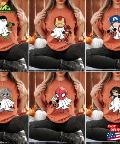 Personalized Marvel Ghost Halloween T-Shirt Retro Pumpkin Tee Mickey Unisex Hoodie