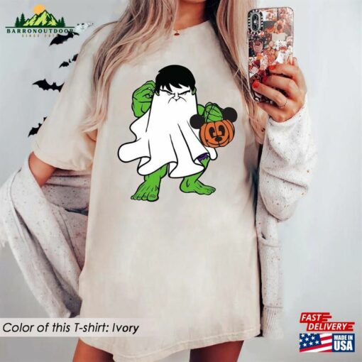 Personalized Marvel Ghost Halloween T-Shirt Retro Pumpkin Tee Mickey Unisex Hoodie