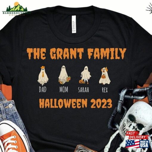 Personalized Matching Family Halloween Shirt Custom 2023 Shirts Ghost T-Shirt Hoodie