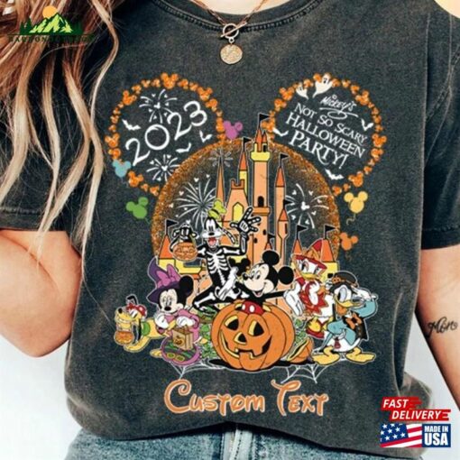 Personalized Mickey And Friends Disney Halloween Castle Shirt’s Not So Scary Party 2023 Sweatshirt T-Shirt