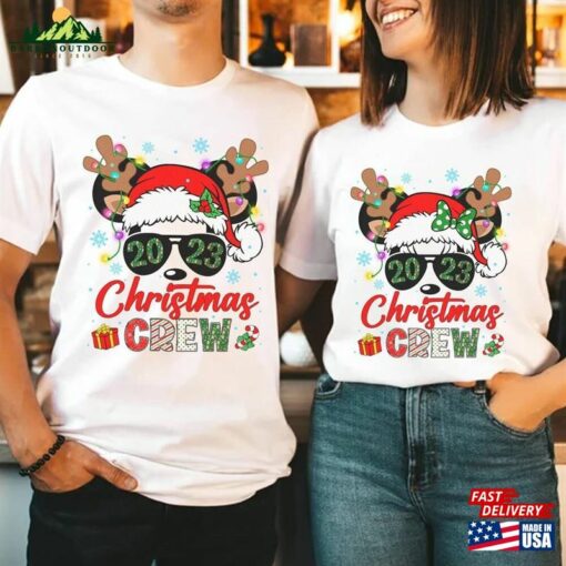 Personalized Mickey Christmas Crew Shirt Minnie 2023 Family Couple Matching Shirts Classic Unisex