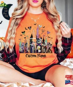 Personalized Mickey Villians Halloween Castle T-Shirt Disney Shirt Party 2023 Sweatshirt Classic